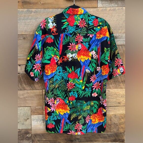 Men’s Vintage Original Hawaiian Shirt by Monticerutti Tropical Parrot Print sz M - Picture 4 of 11